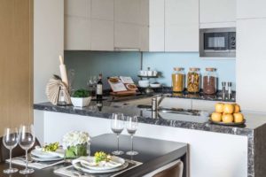 Shangri-La Hotel Colombo Apartment kitchen corner