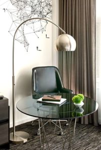 Hotel Zelos San Francisco Seating Area in the Deluxe King Guestroom