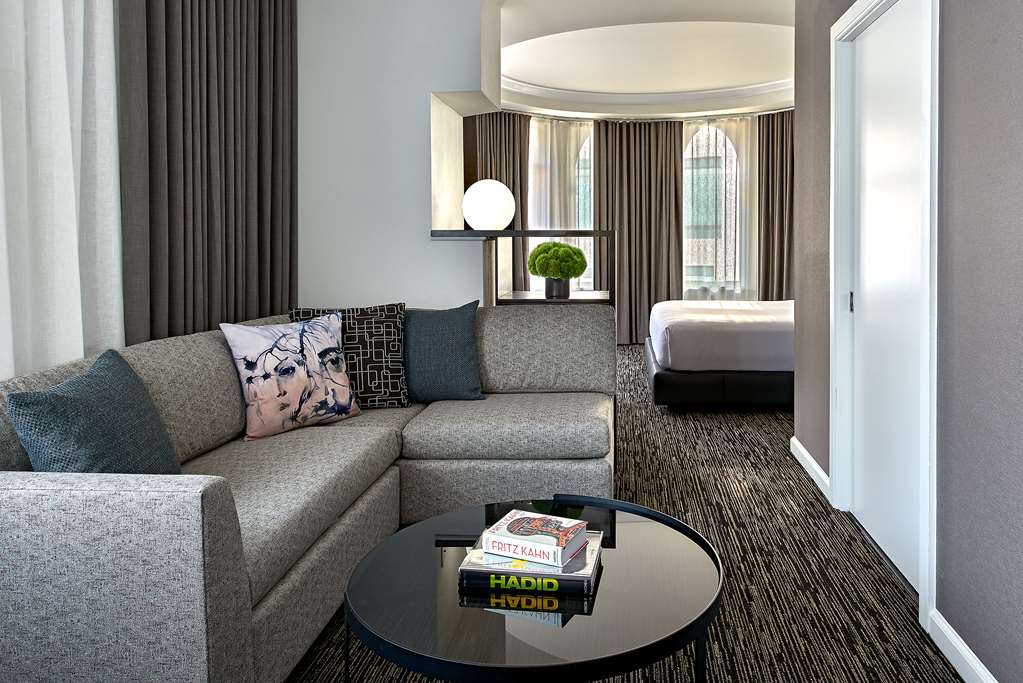 Hotel Zelos San Francisco Living Area in the Corner King Guestroom