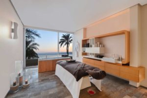 Kempinski Hotel Aqaba Treatment Room with a view of the Red Sea.