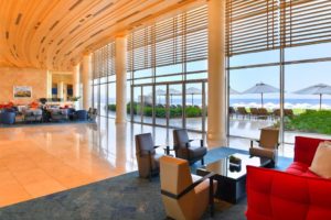 Kempinski Hotel Aqaba Lobby with View of Red Sea.