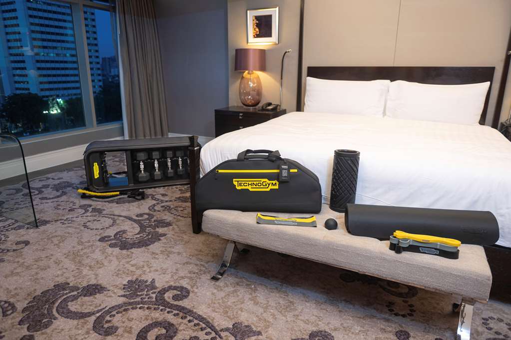 Hotel Indonesia Kempinski Jakarta In-room gym set from Technogym which can be used for more than 200 total-body exercises