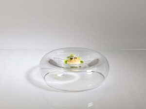 Kempinski Grand Hotel des Bains St.Moritz Crab salad, green apple, celery and rice noodles, cornflowers, dill and dill oil 1.jpg